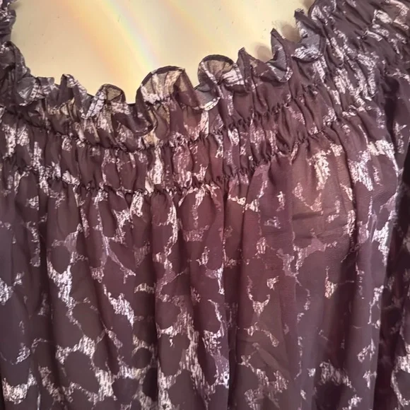 Norma Kamali silk chiffon off shoulder tunic/dress L